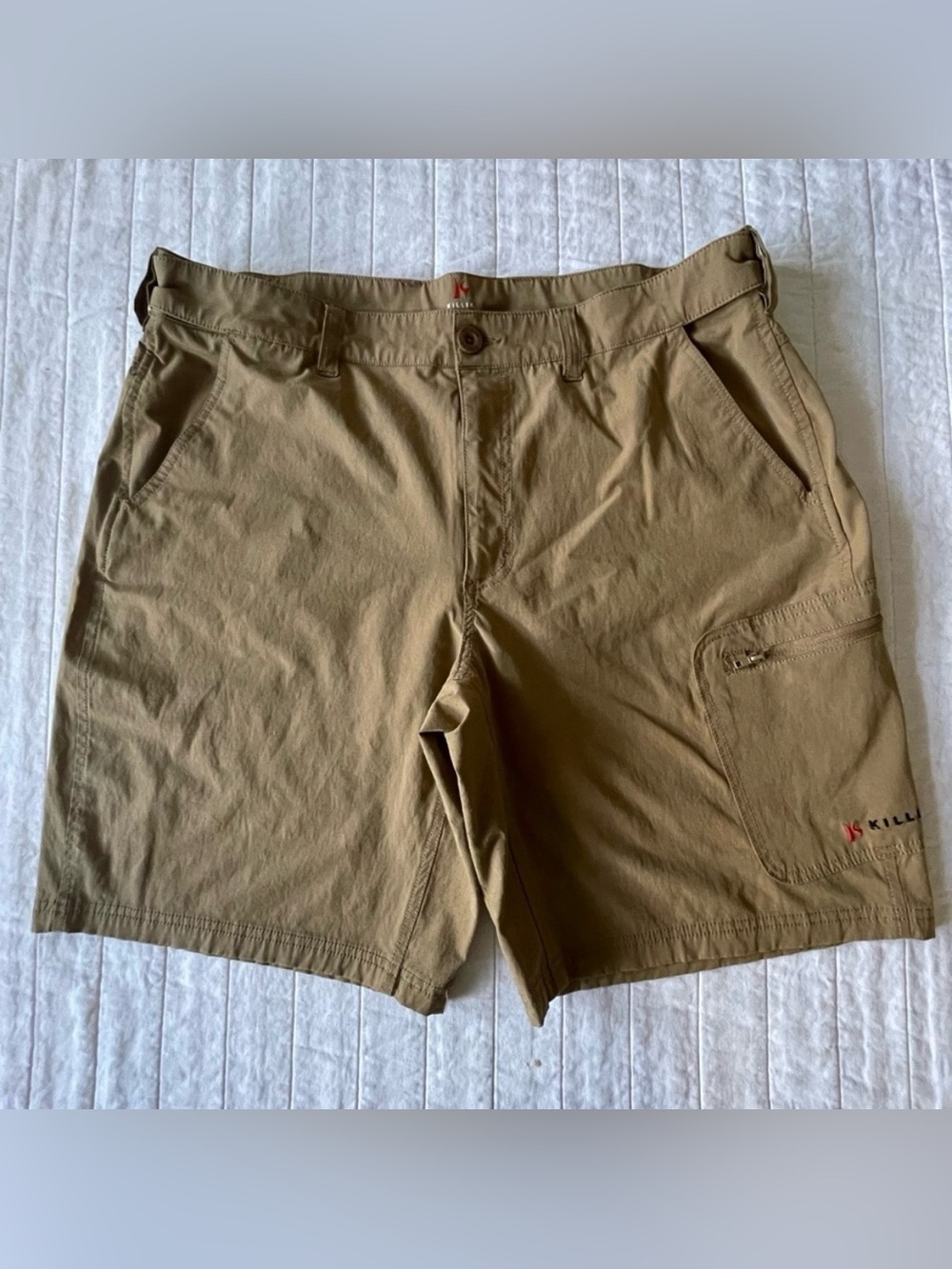 Killik Quick Dry Men's Tan Cargo Shorts - Lightweight Casual Shorts Size 38
